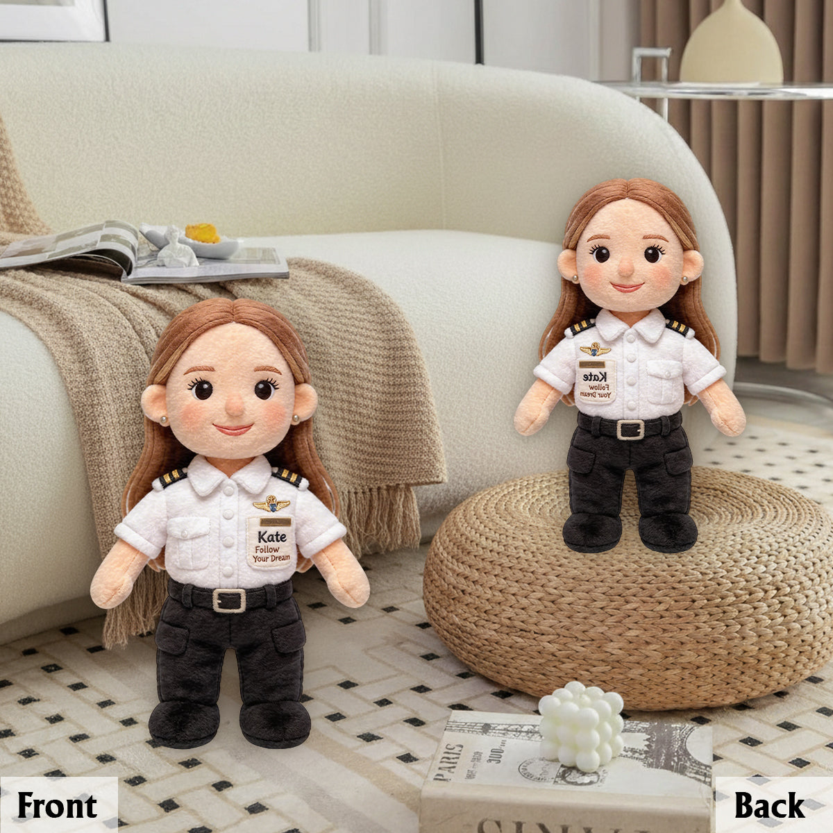 Follow Your Dream - Personalized Pilot Premium Faux Fur Pillow