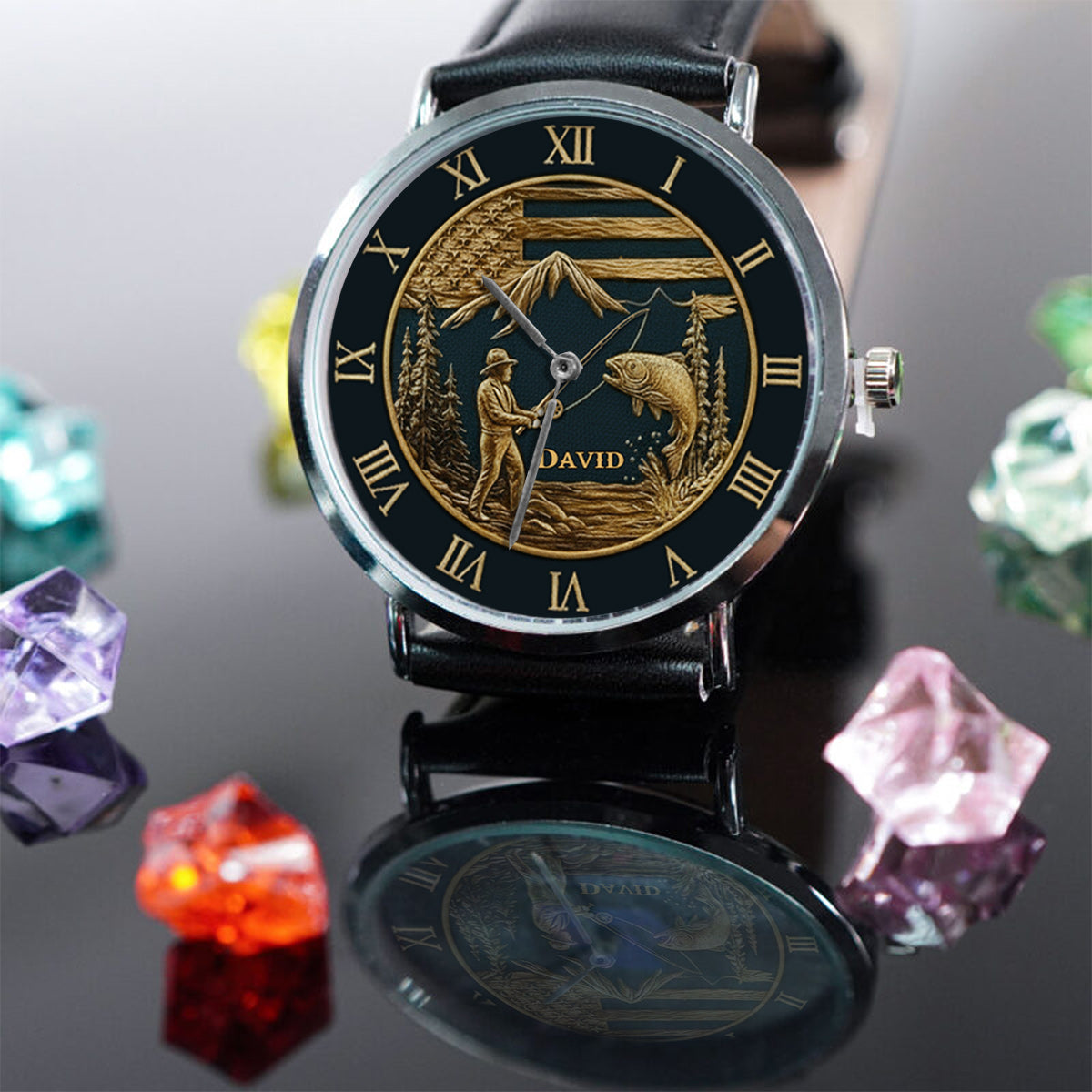 Gift For Fishing Lovers - Personalized Fishing Hand Watch
