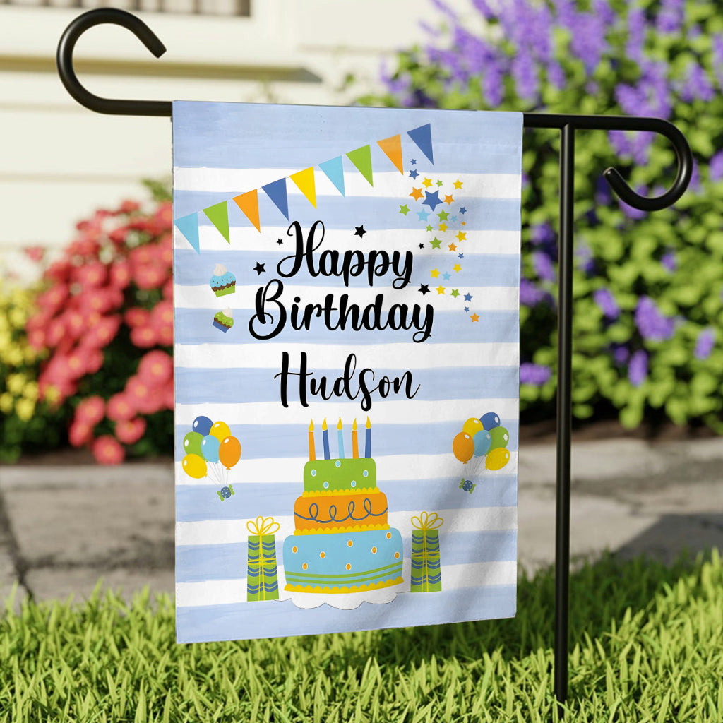 Happy Birthday - Personalized Birthday Garden Flag