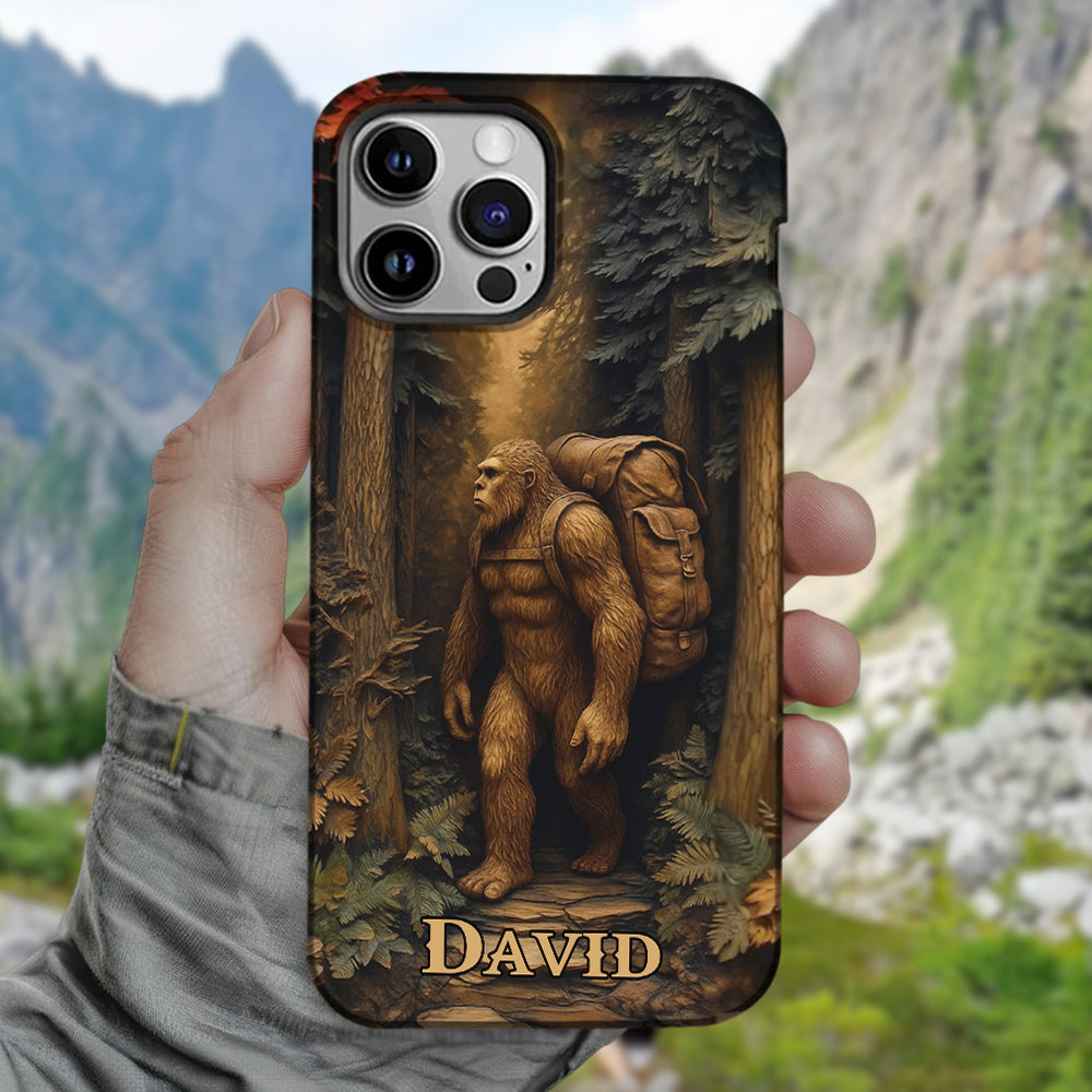 Sasquatch In Forest - Personalized Hiking Full Print Phone Case