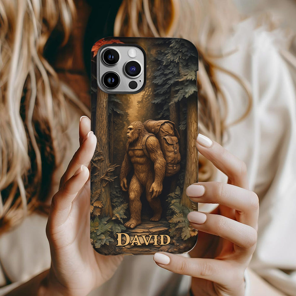 Sasquatch In Forest - Personalized Hiking Full Print Phone Case