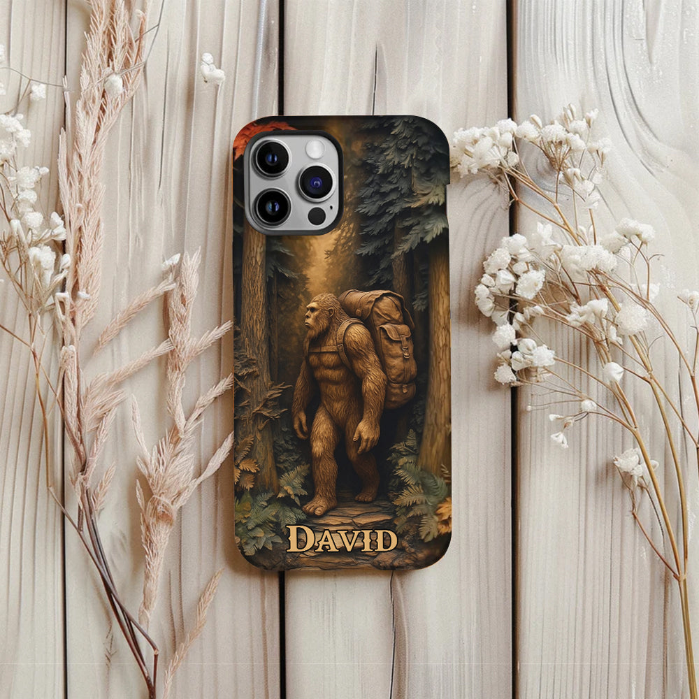 Sasquatch In Forest - Personalized Hiking Full Print Phone Case