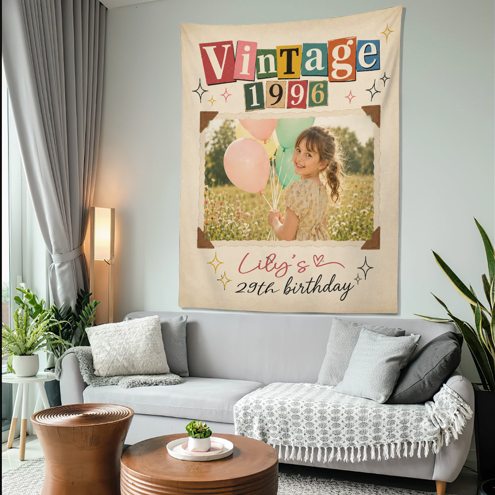 Birthday Gift - Personalized Birthday Wall Tapestry