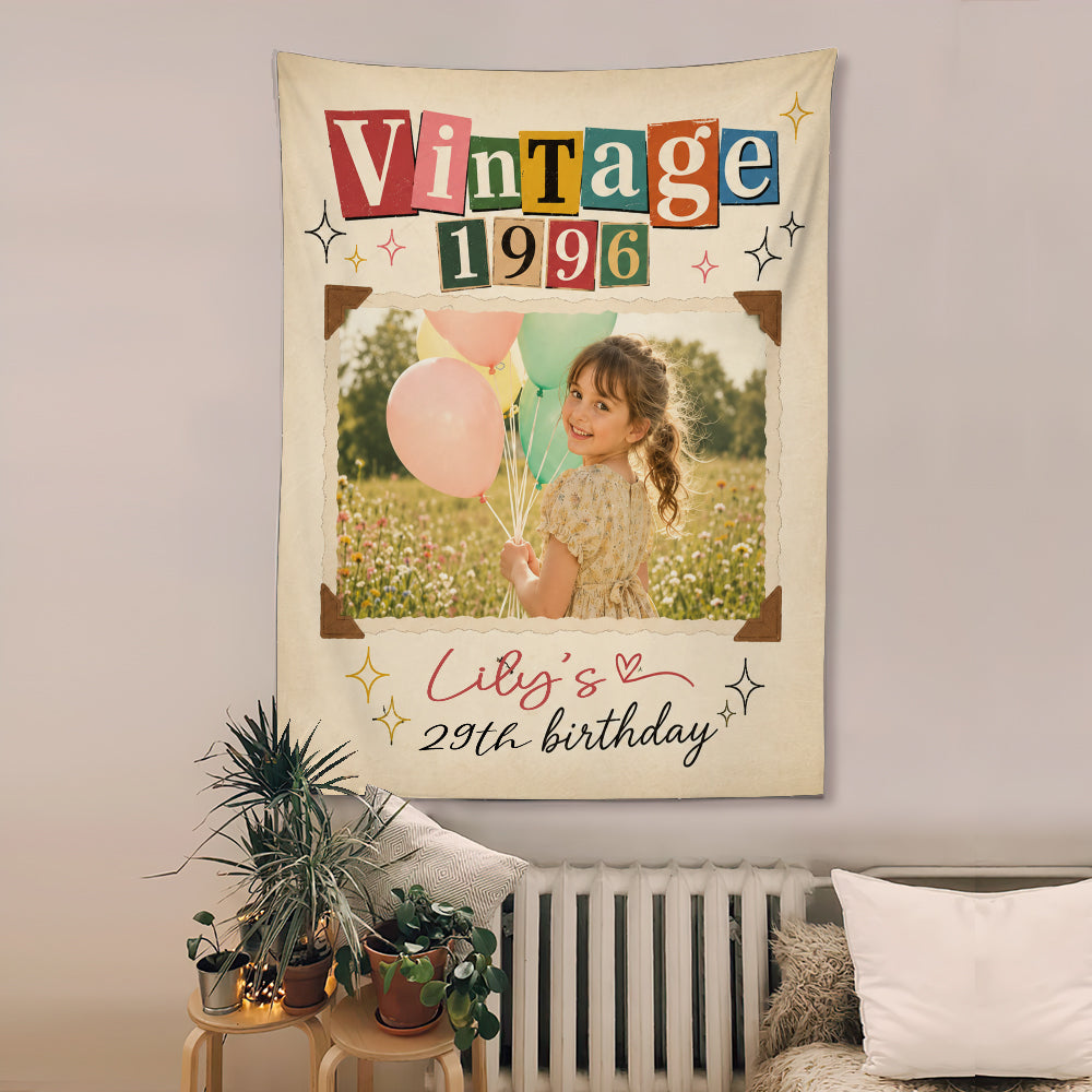 Birthday Gift - Personalized Birthday Wall Tapestry