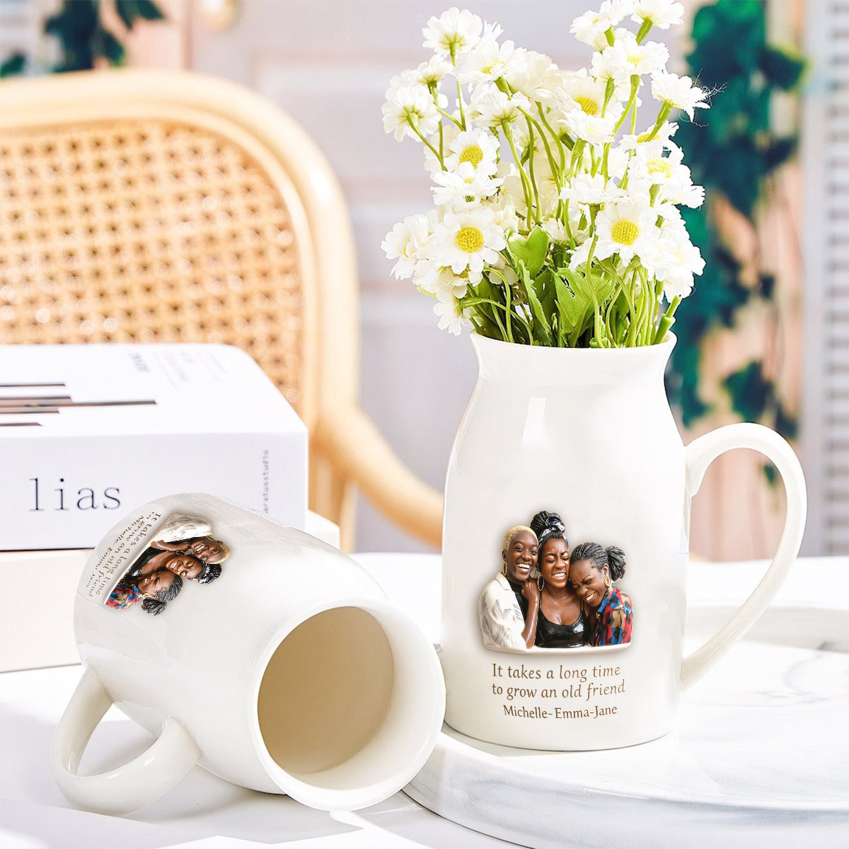Gift For Bestie - Personalized Bestie Ceramic Flower Vase