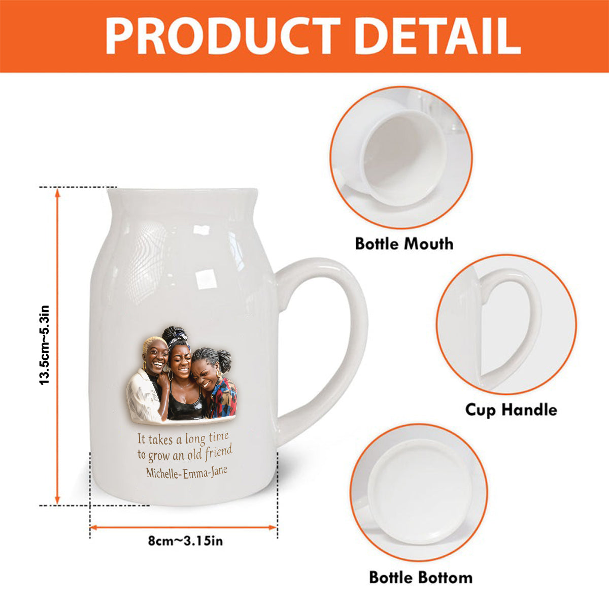 Gift For Bestie - Personalized Bestie Ceramic Flower Vase