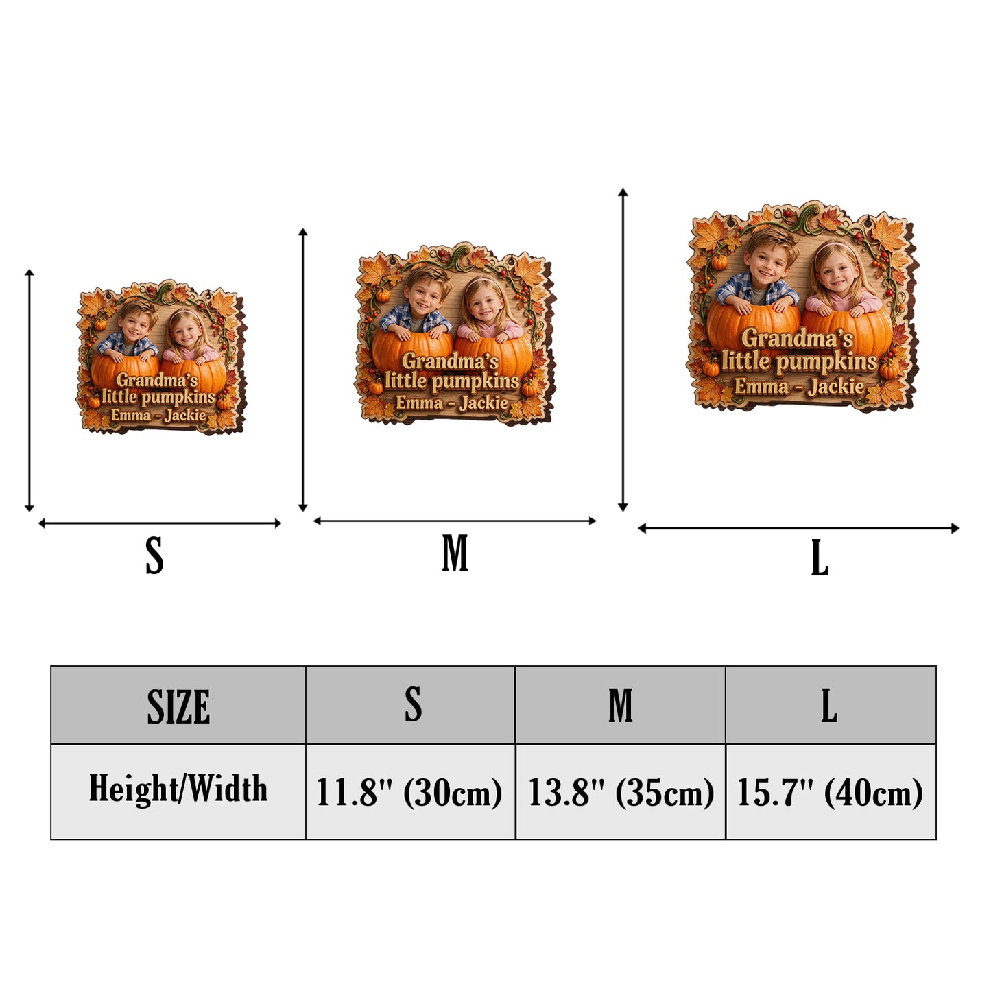 Pumpkin Garden - Personalized Grandma Wood Sign With Stake