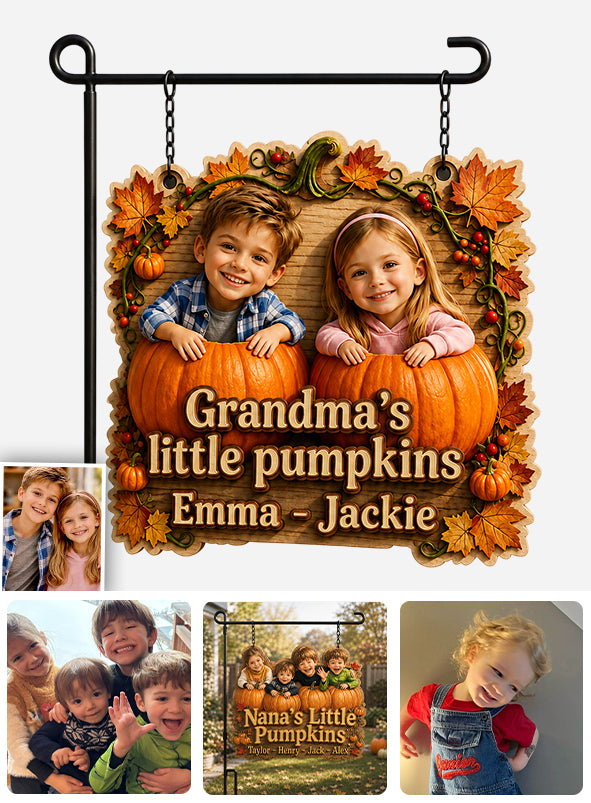 Pumpkin Garden - Personalized Grandma Wood Sign With Stake