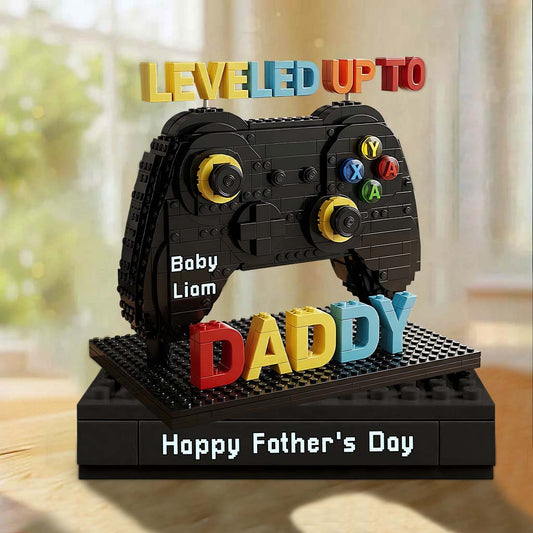 Leveled Up to Daddy - Personalized Father Custom Shaped Acrylic Plaque