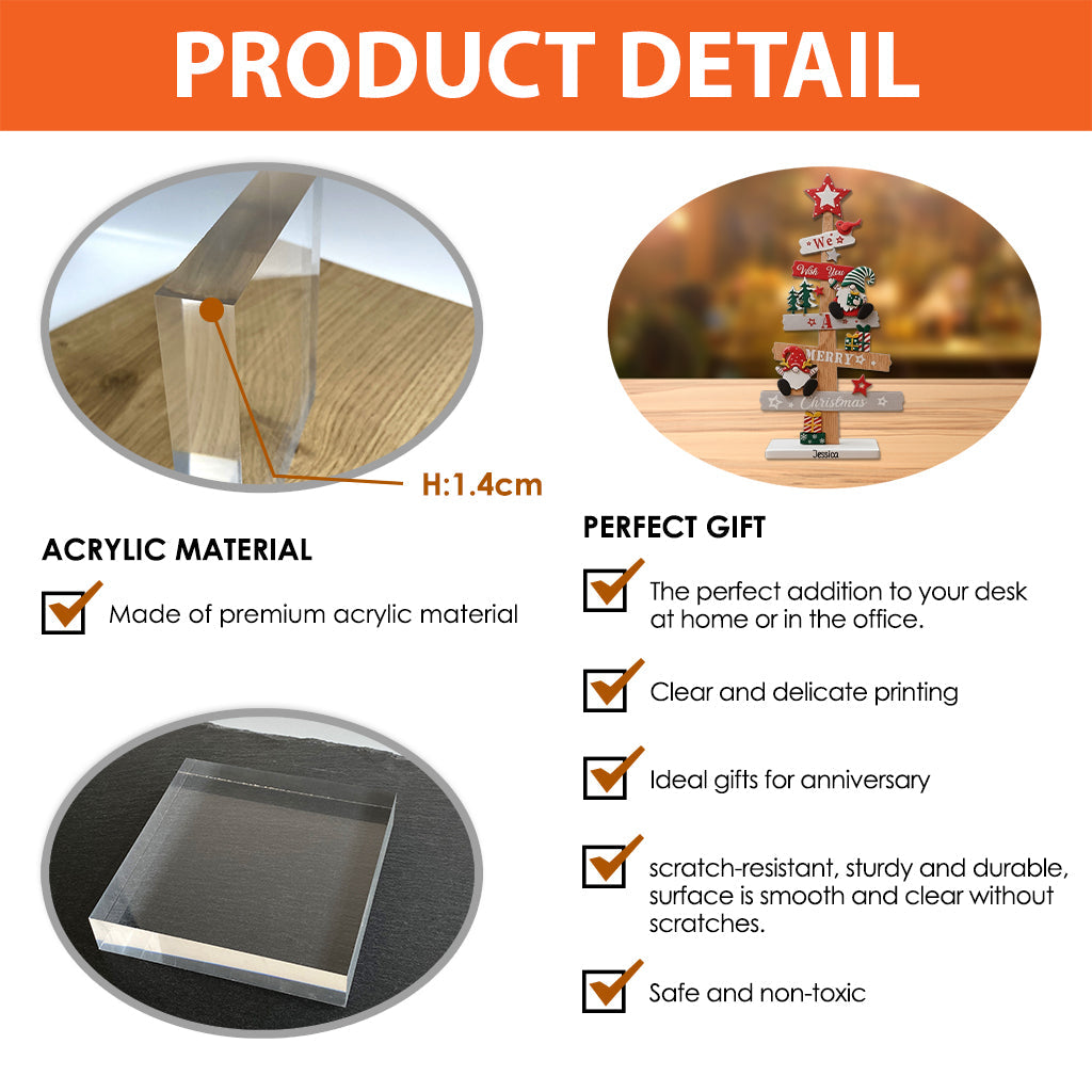 Merry Christmas - Personalized Christmas Custom Shaped Acrylic Plaque