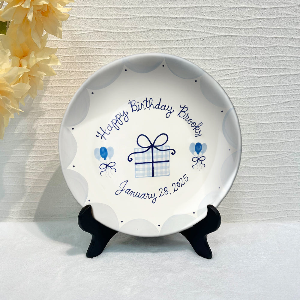 Happy Birthday - Personalized Birthday Ceramic Round Plate