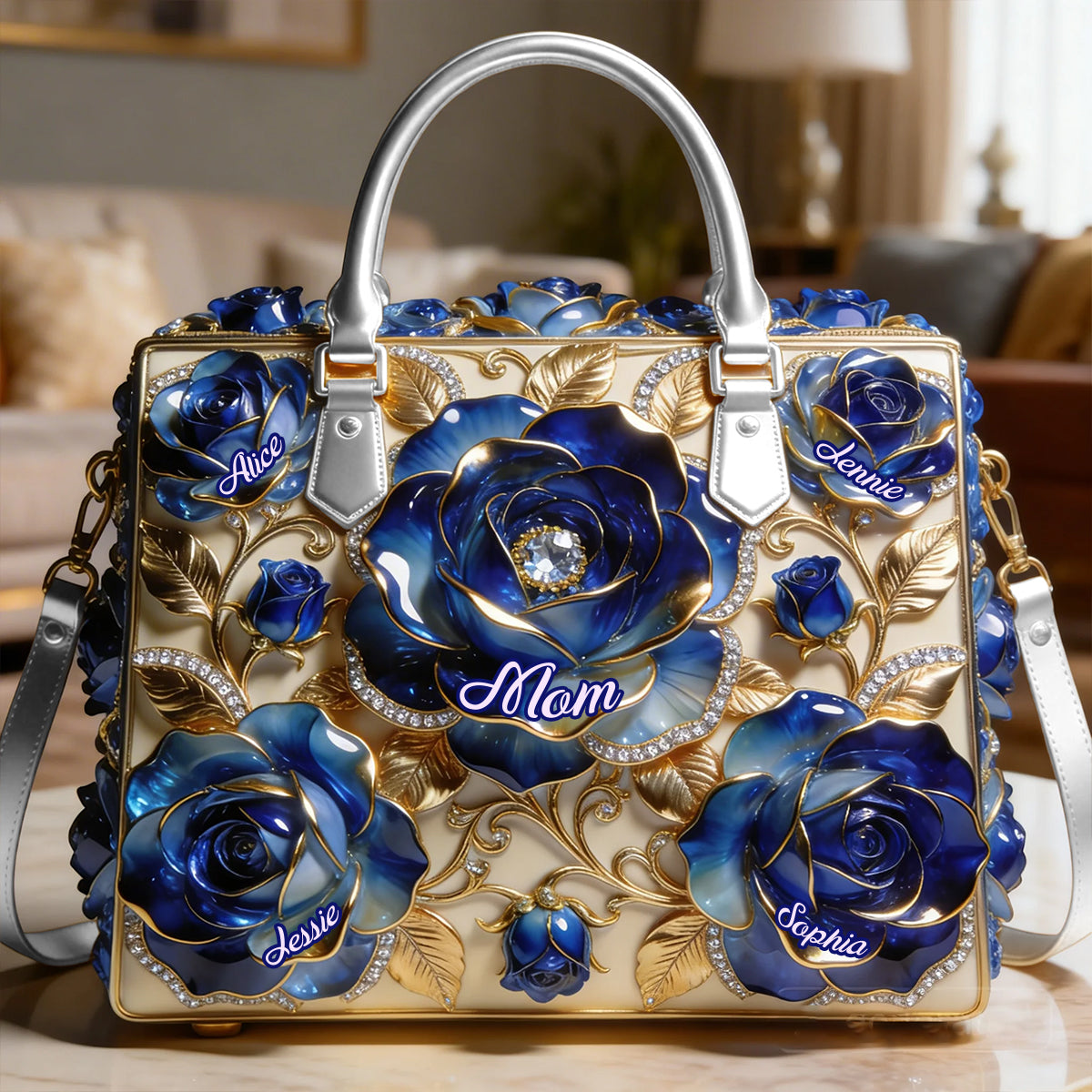 My Garden Gift For Mom, Grandma - Personalized Mother Leather Handbag