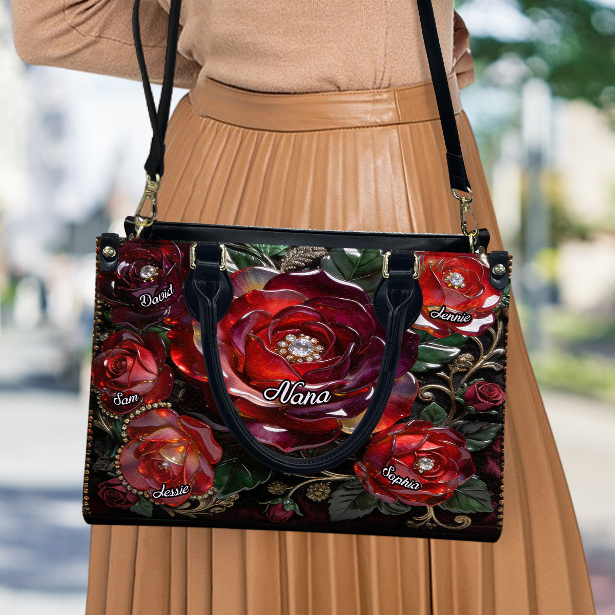 My Garden Gift For Mom, Grandma - Personalized Mother Leather Handbag