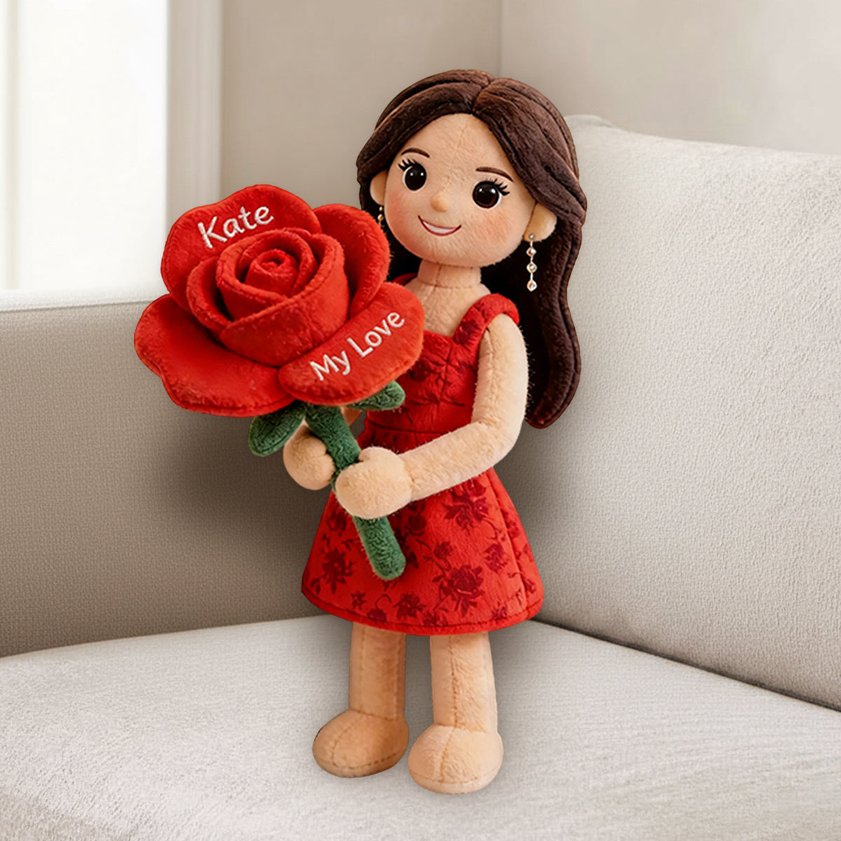 Custom Any Photo Birth Flower - Personalized Self Love Premium Faux Fur Pillow