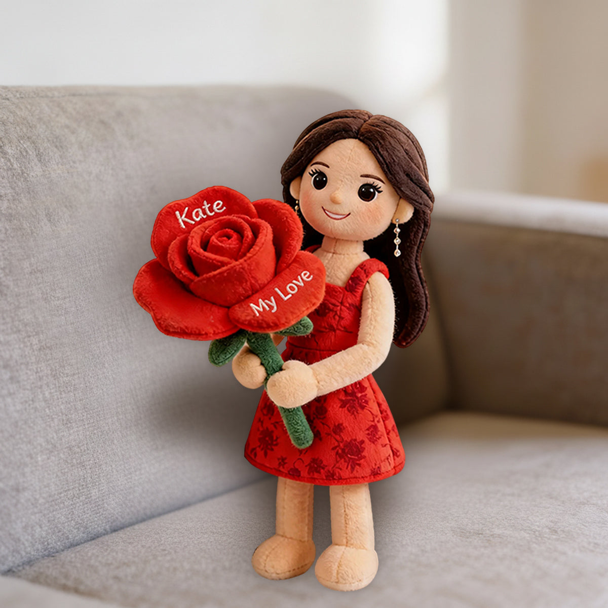 Custom Any Photo Birth Flower - Personalized Self Love Premium Faux Fur Pillow