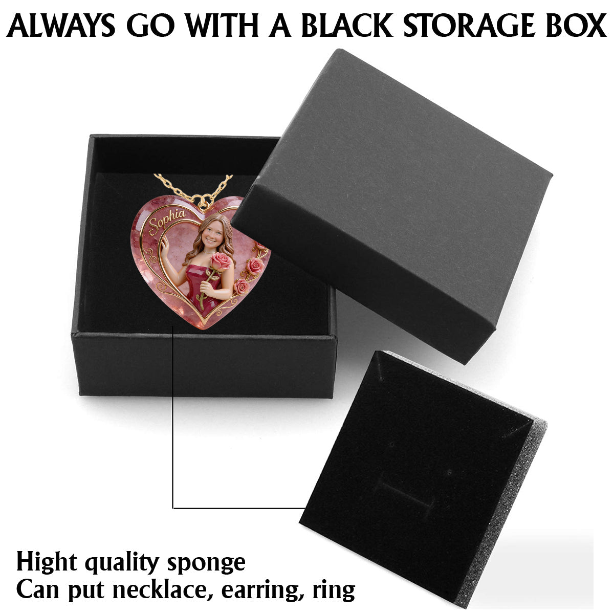 Any Photo Birth Stone Style - Personalized Birth Stone Shaped Metal Pendant Necklace