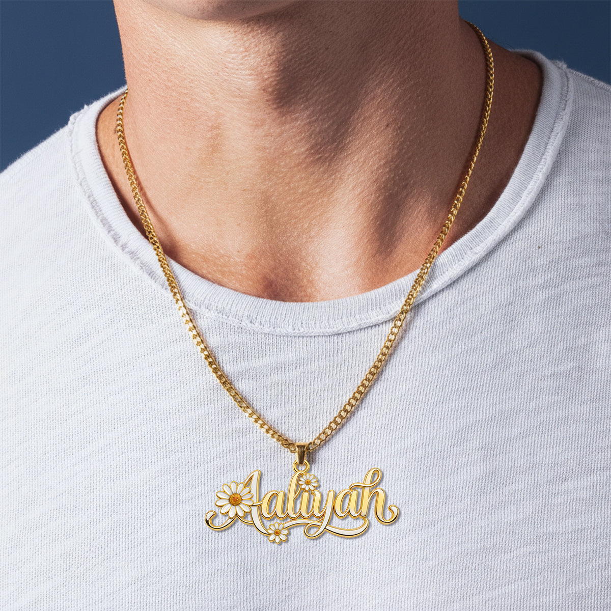 Custom Birth Flower - Personalized Self Love Shaped Metal Pendant Necklace