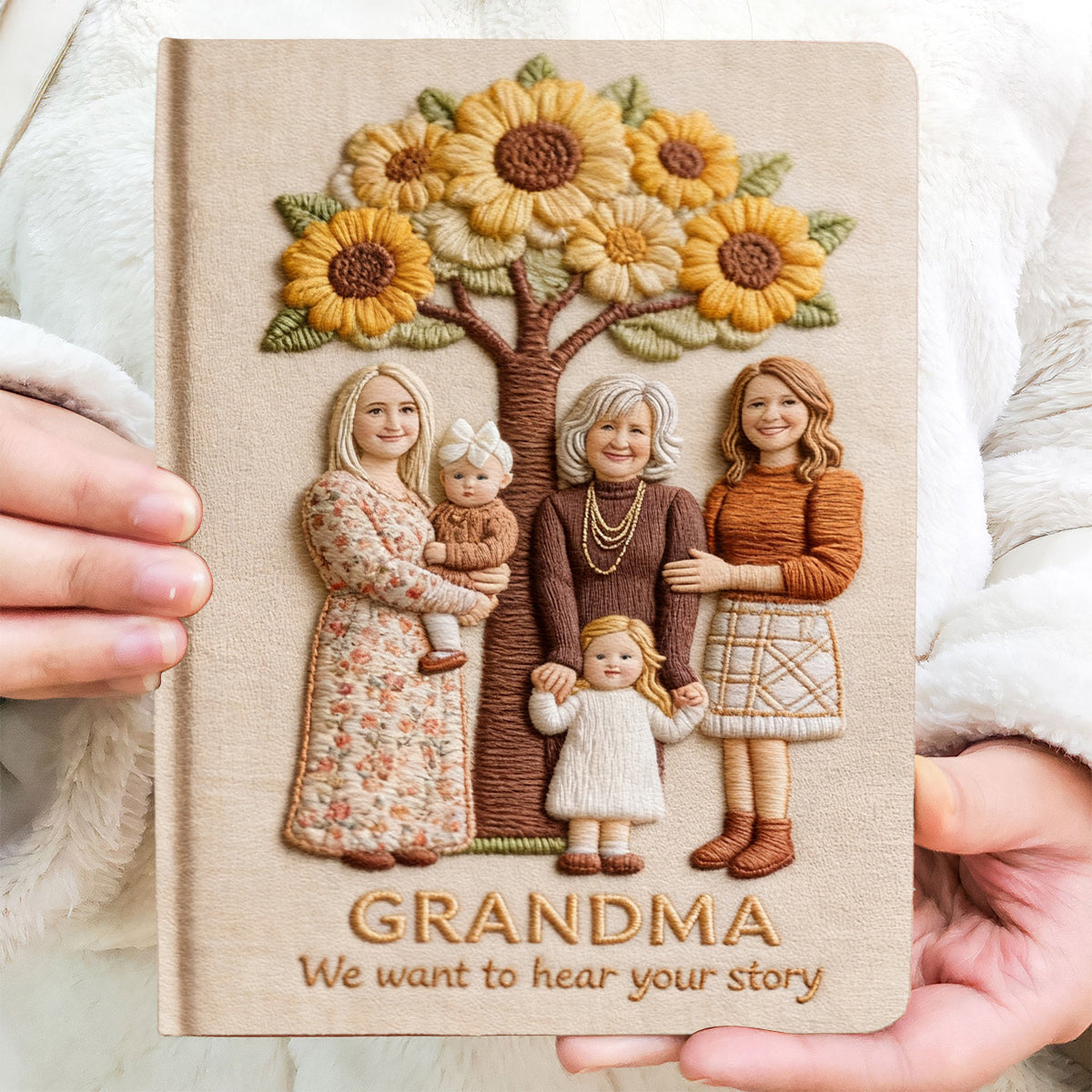 Any Photo I Want To Hear Your Story Perfect Gift For Mom, Grandma - Personalized Mother Leather Journal