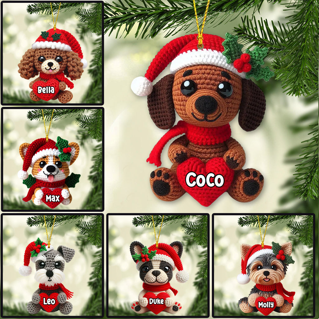 Merry Christmas Dogs - Personalized Dachshund Ornament
