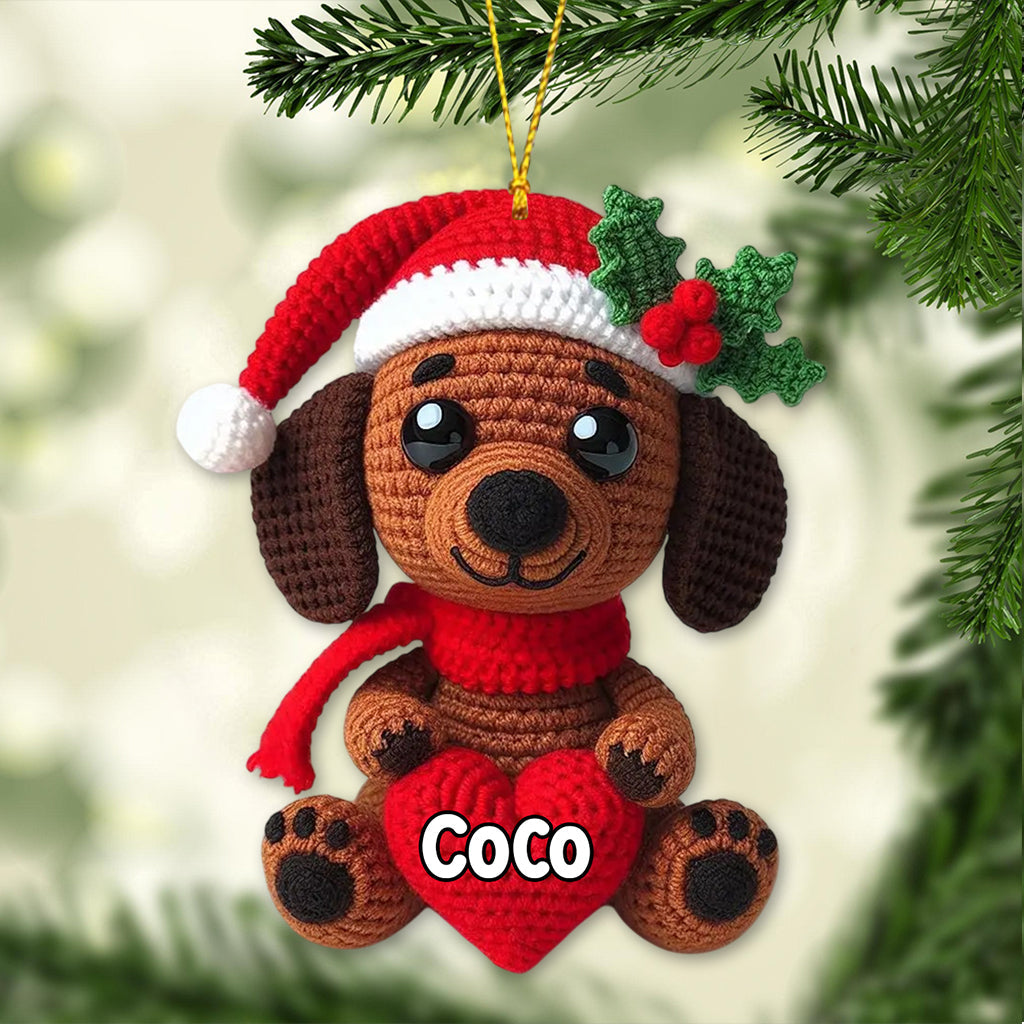 Merry Christmas Dogs - Personalized Dachshund Ornament