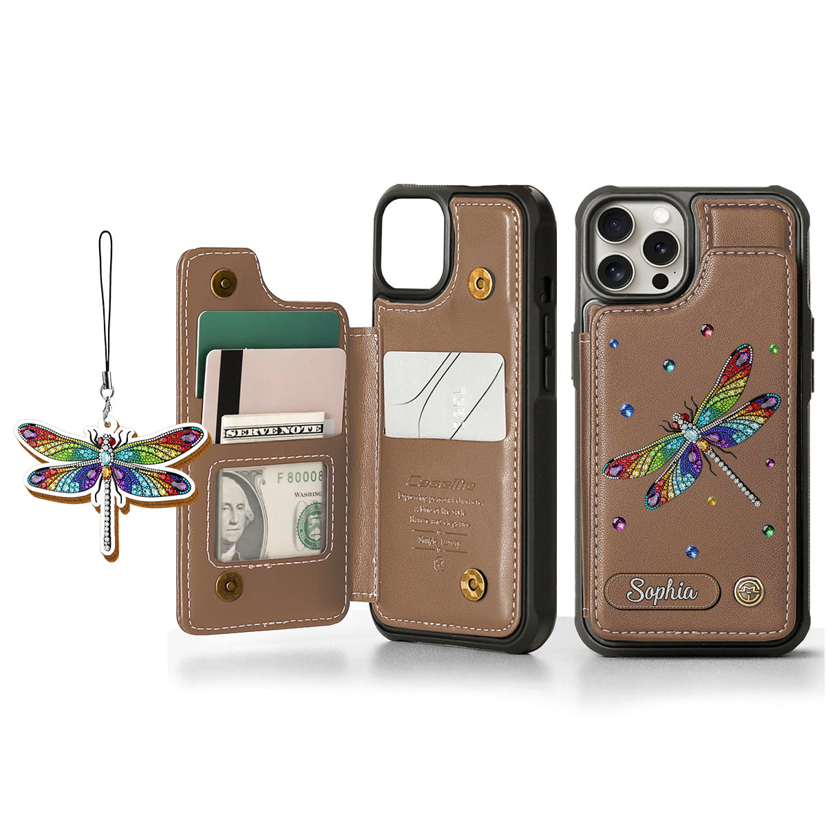 Beautiful Dragonfly - Personalized Dragonfly Wallet Phone Case