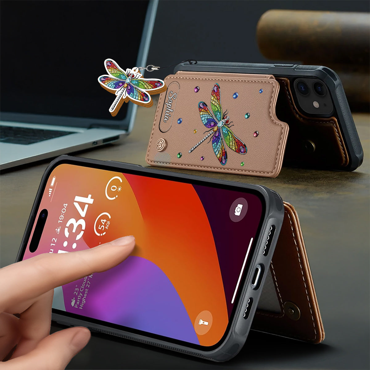 Beautiful Dragonfly - Personalized Dragonfly Wallet Phone Case