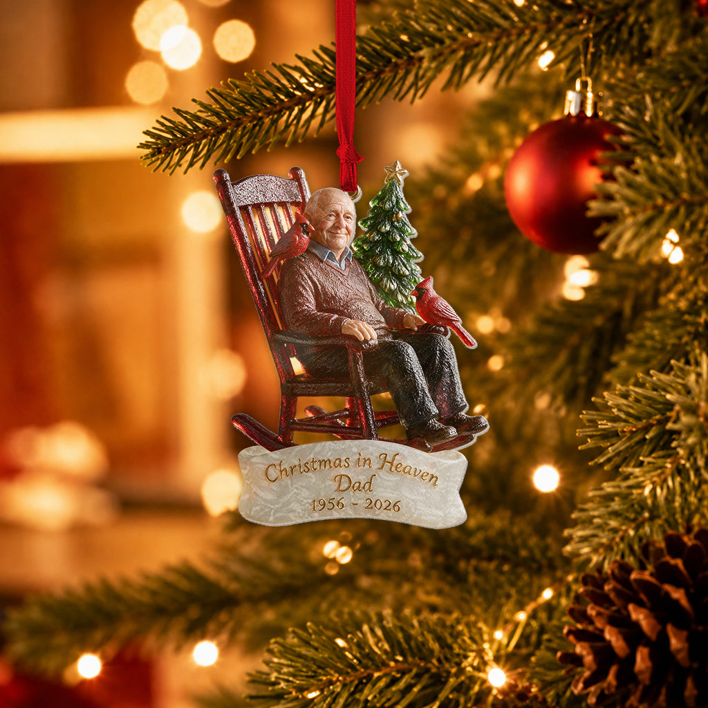 Christmas In Heaven - Personalized Memorial Custom Shape Glass Ornament
