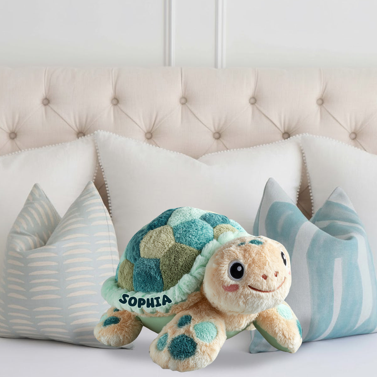 Cute Turtle - Personalized Turtle Faux Fur Shaped Pillow