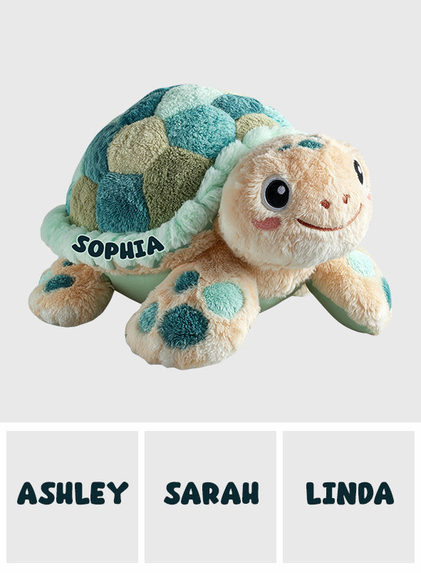 Cute Turtle - Personalized Turtle Faux Fur Shaped Pillow