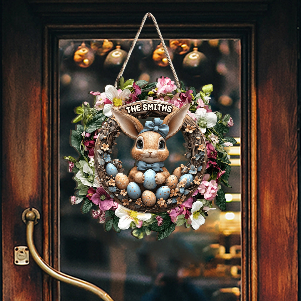 Happy Easter - Personalized Family Custom Shaped Wood Sign