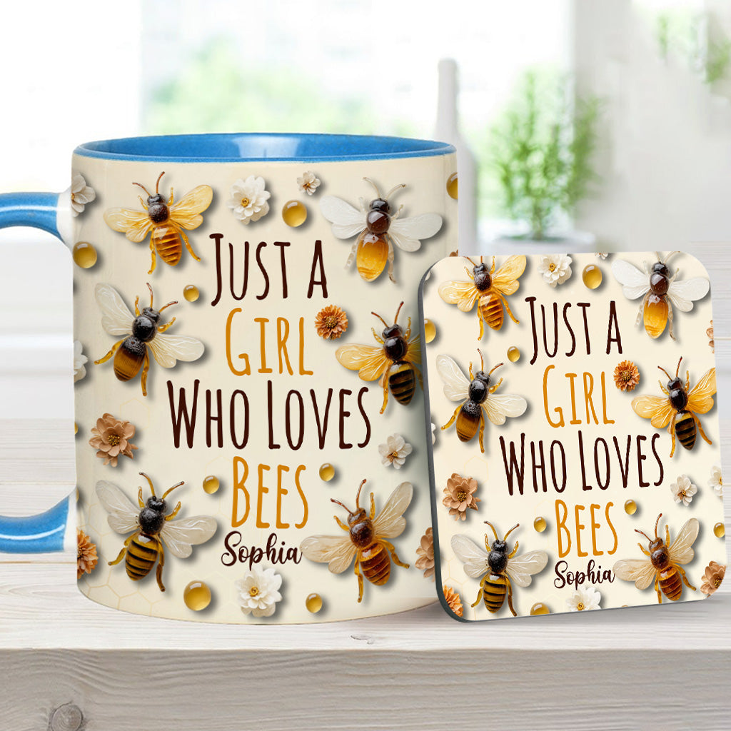 Just A Girl Who Loves Bees - Personalized Bee Accent Mug