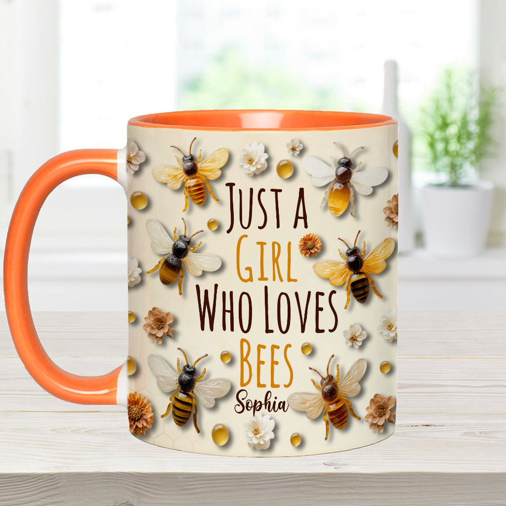 Just A Girl Who Loves Bees - Personalized Bee Accent Mug