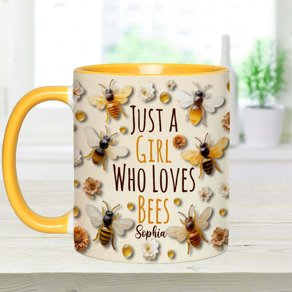 Just A Girl Who Loves Bees - Personalized Bee Accent Mug