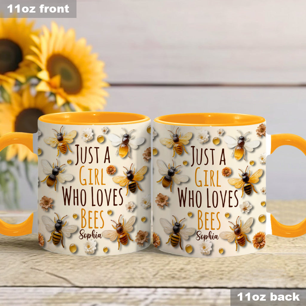 Just A Girl Who Loves Bees - Personalized Bee Accent Mug