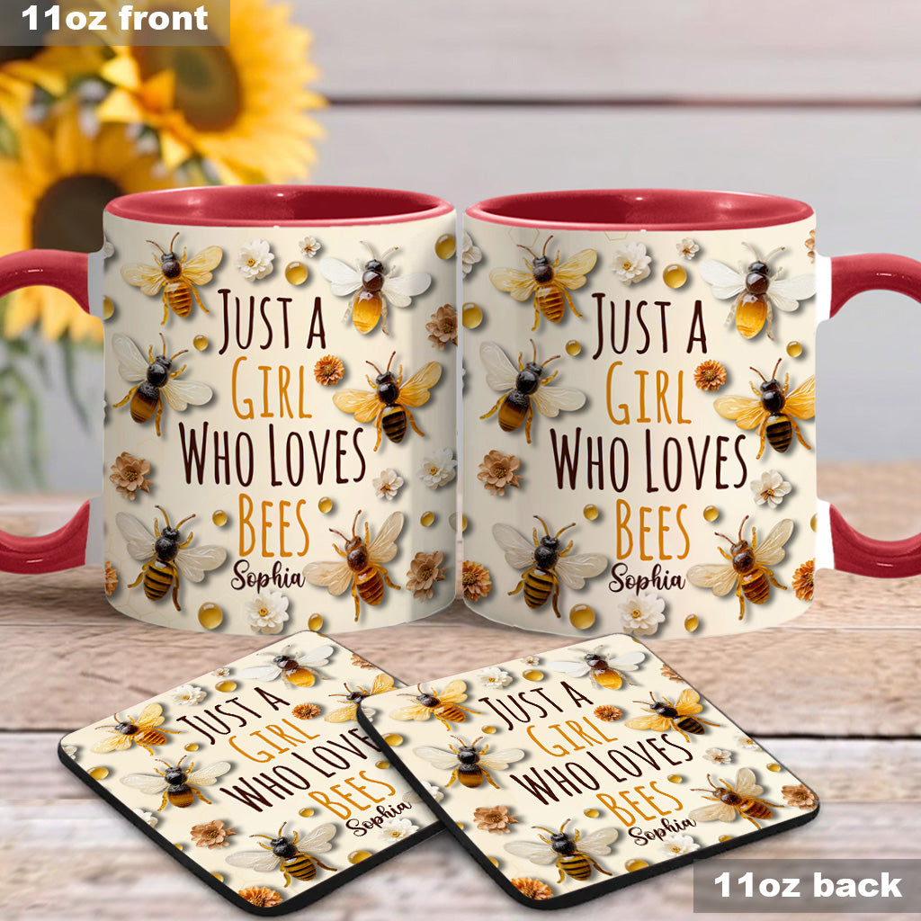 Just A Girl Who Loves Bees - Personalized Bee Accent Mug