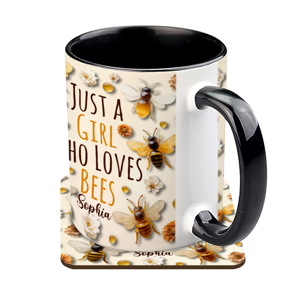 Just A Girl Who Loves Bees - Personalized Bee Accent Mug