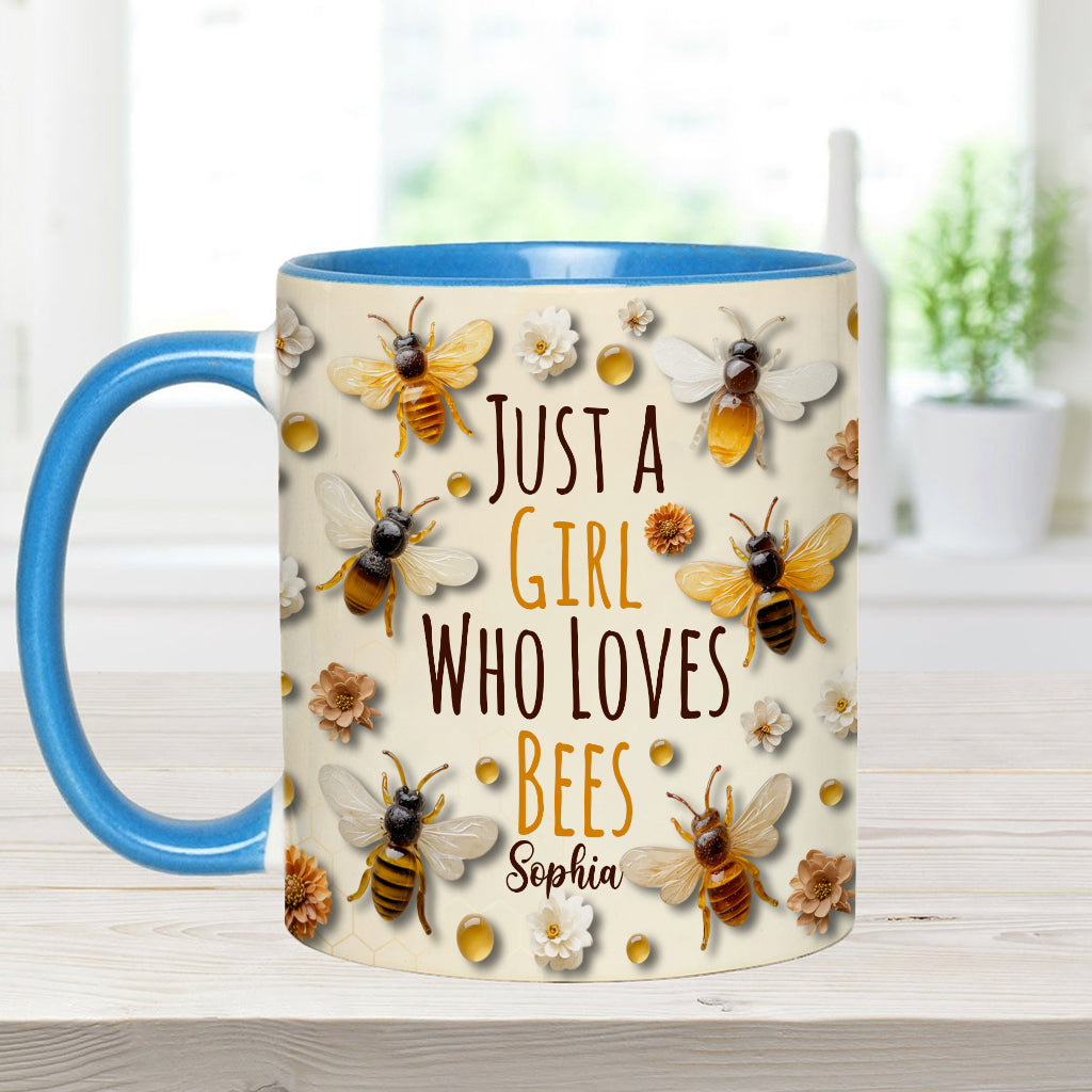 Just A Girl Who Loves Bees - Personalized Bee Accent Mug