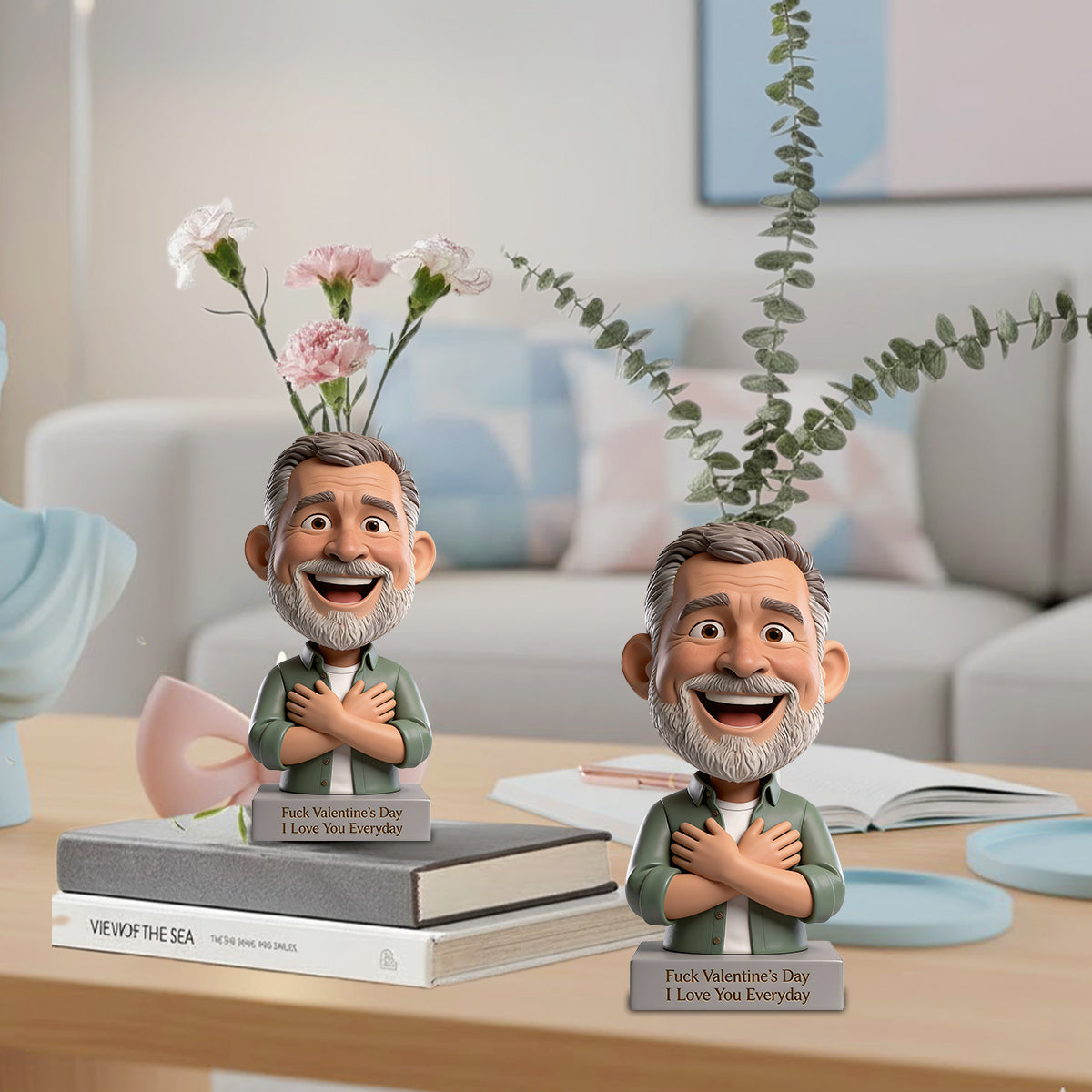 Fuck Valentine's Day - Personalized Couple Custom Shape Acrylic Flower Vase