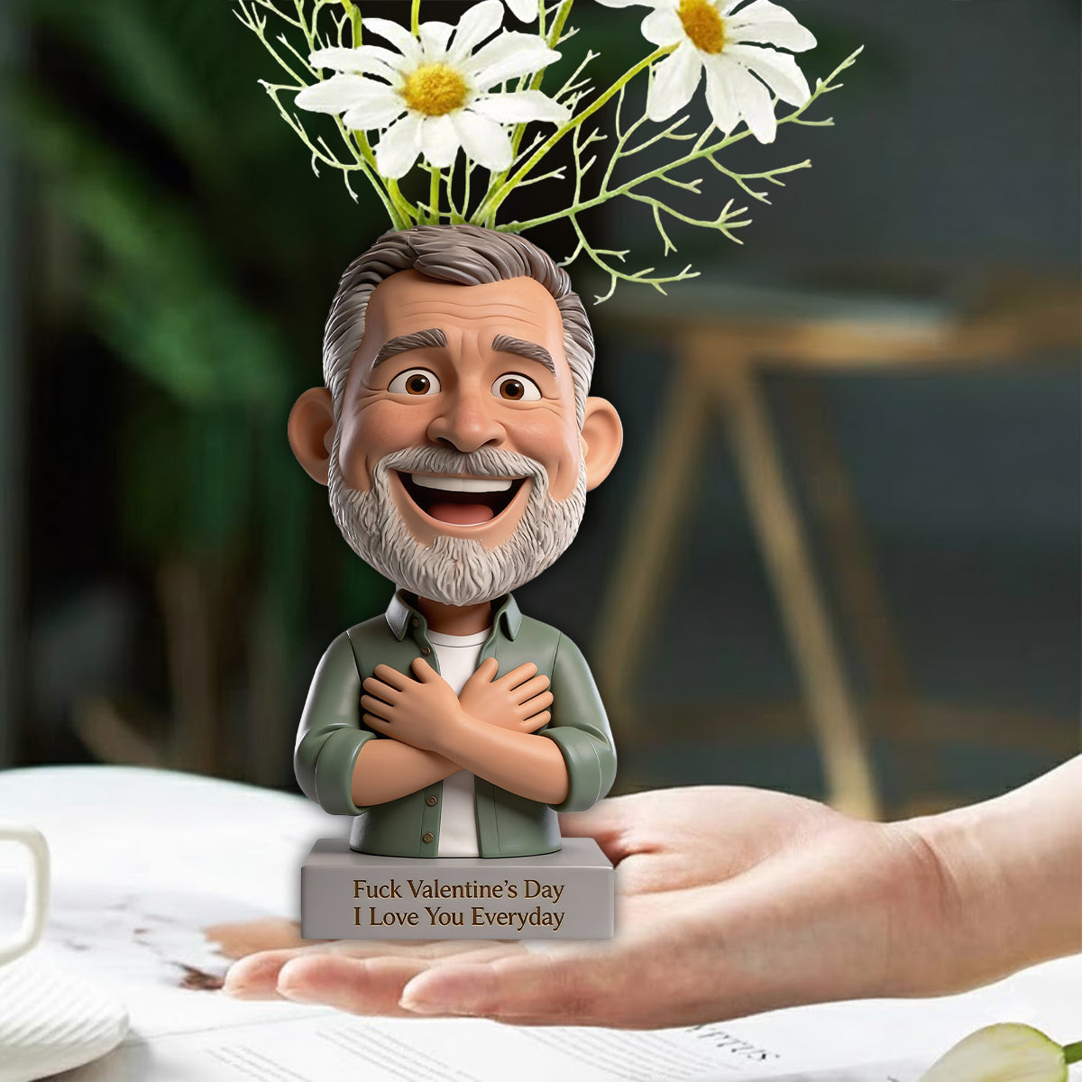 Fuck Valentine's Day - Personalized Couple Custom Shape Acrylic Flower Vase