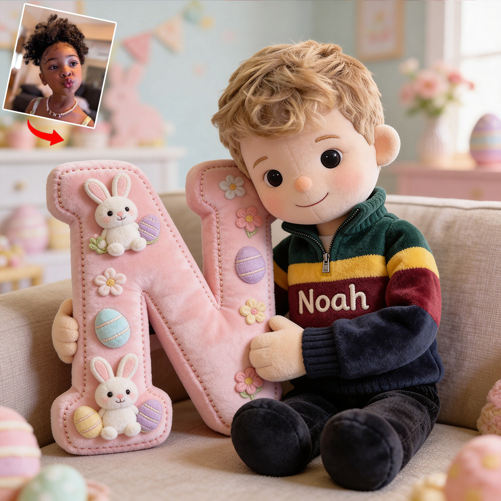 Custom Any Photo - Easter Day - Personalized Kid Premium Faux Fur Pillow