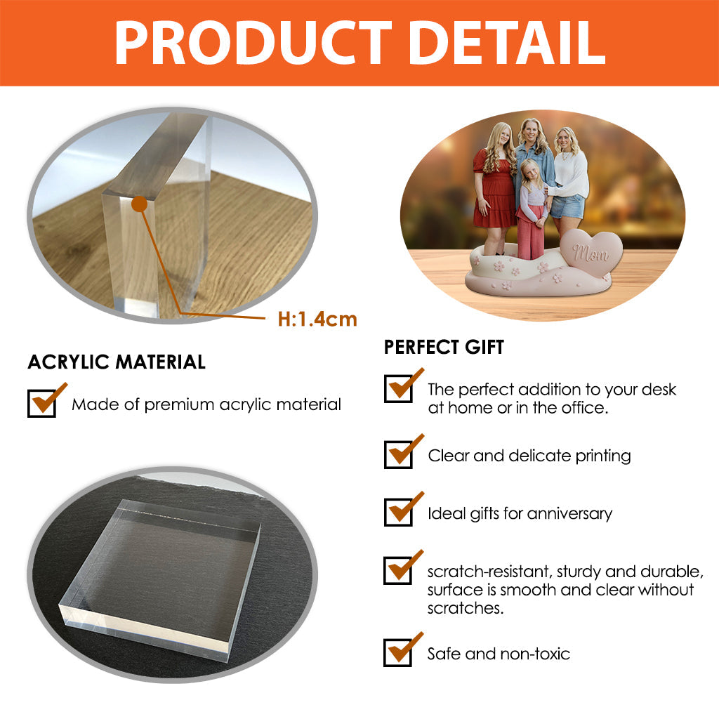 Custom From Any Photo - Personalized Mother's Day Gift For Mom, Grandma Custom Shaped Acrylic Plaque