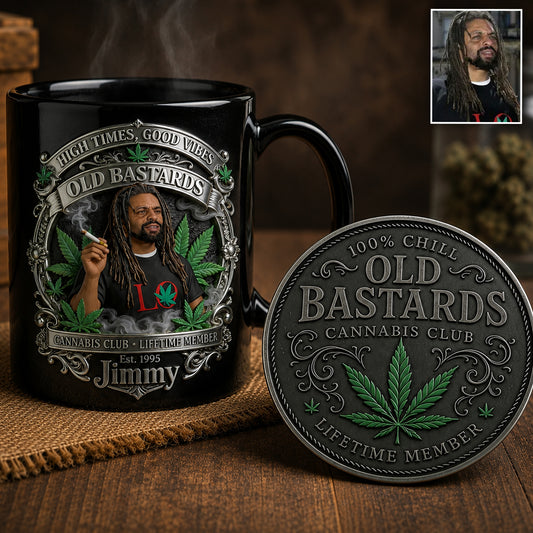 Old Bastards Cannabis Club LifeTime Member - Personalized Weed Accent Mug & Coaster