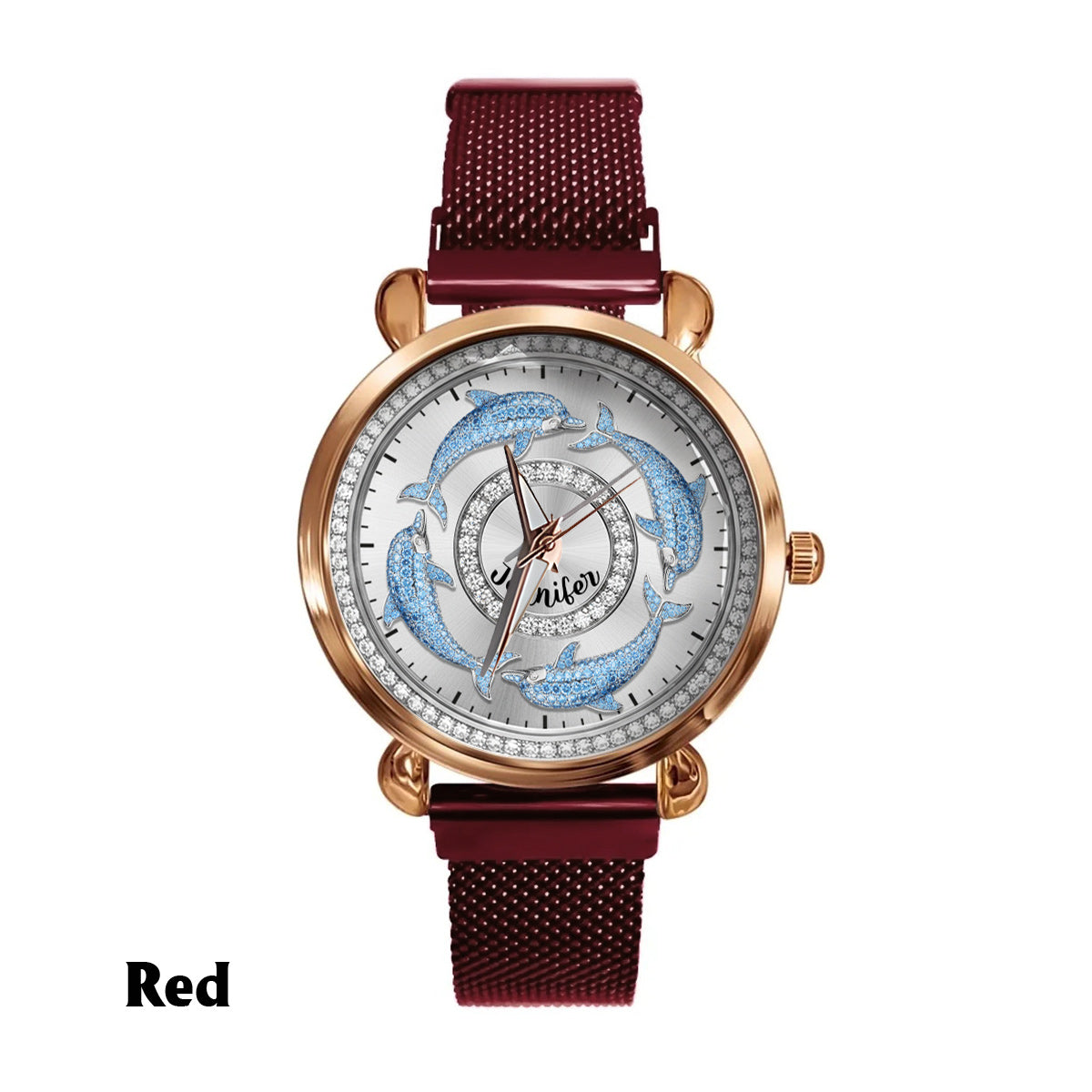 Love Dolphins - Personalized Dolphin Women Hand Watch