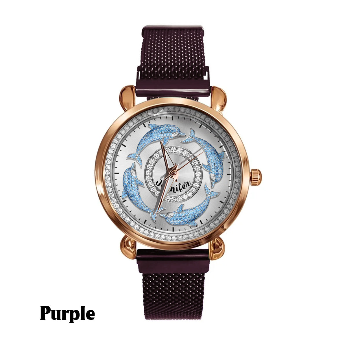 Love Dolphins - Personalized Dolphin Women Hand Watch