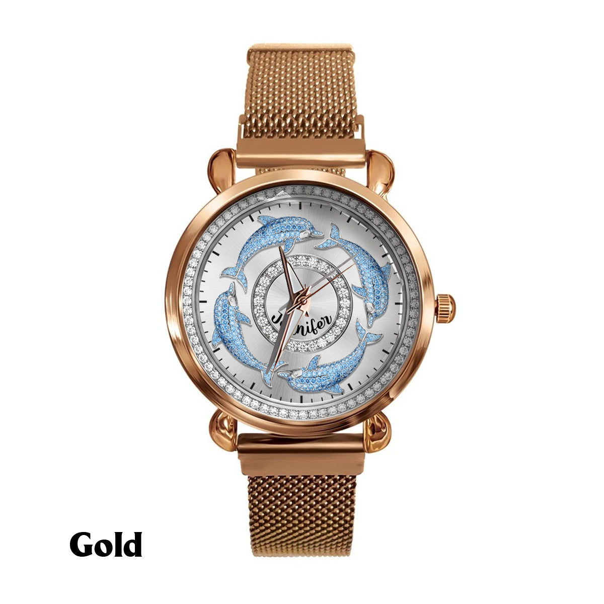 Love Dolphins - Personalized Dolphin Women Hand Watch