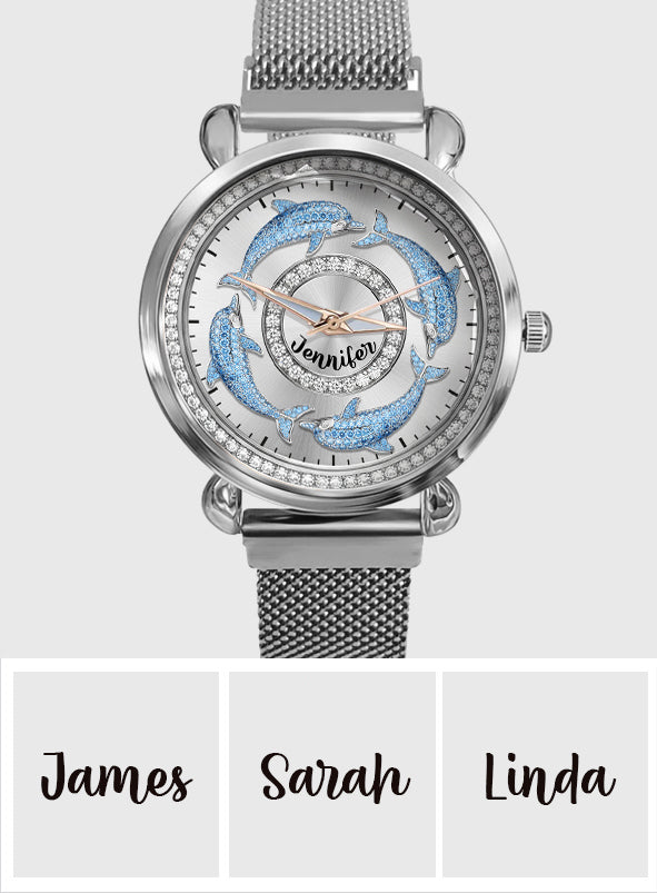 Love Dolphins - Personalized Dolphin Women Hand Watch