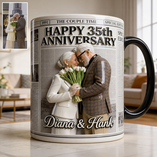 The Anniversary Times - Personalized Couple Accent Mug