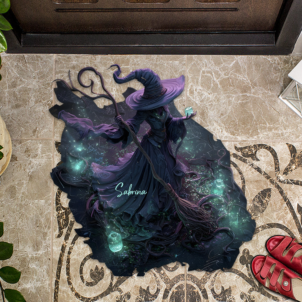 Beautiful Witch - Personalized Witch Shaped Doormat/ Rug