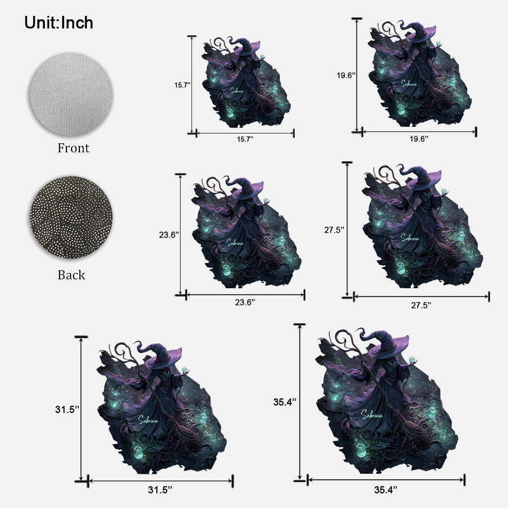 Beautiful Witch - Personalized Witch Shaped Doormat/ Rug