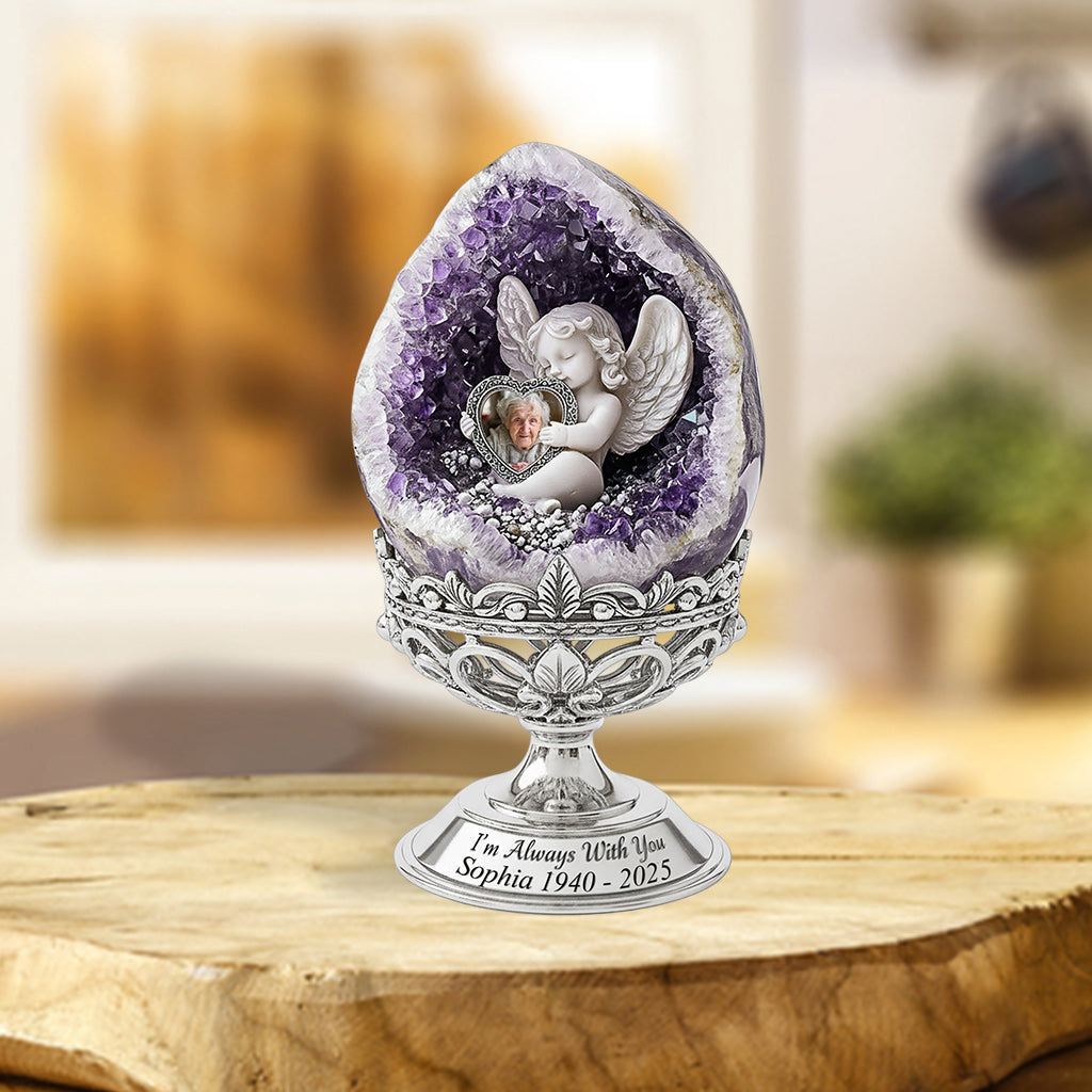 Amethyst Angel Keepsake - Personalized Memorial Custom Shaped Acrylic Plaque